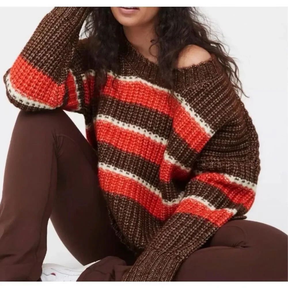 Aerie offlineโstriped pullover knit sweater size M